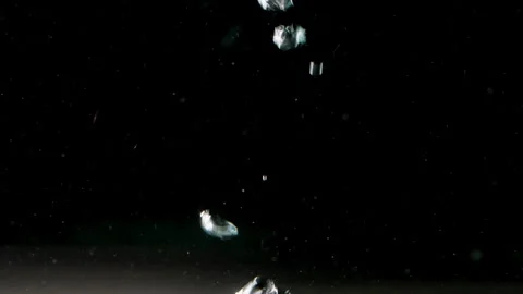 Super Slow Motion Shot of Moving Bubbles on Black Background 1000fps Stock Footage 316249601