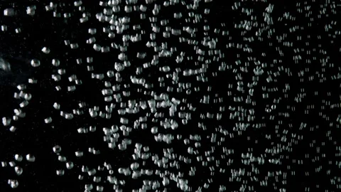 Super Slow Motion Shot of Moving Bubbles on Black Background 1000fps Stock Footage 316249620
