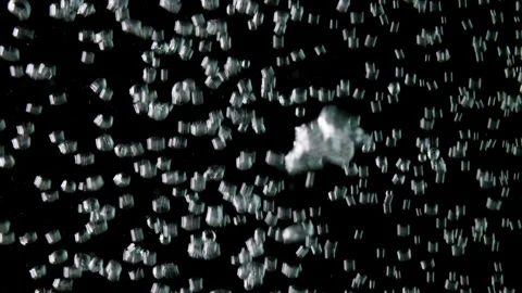 Super Slow Motion Shot of Moving Bubbles on Black Background 1000fps Stock Footage 316250053