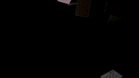 Super Slow Motion Shot of Playing Cards Falling Stock Footage 270317823