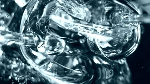 Super Slow Motion Shot of Pouring Gel Liquid on Black Background at 1000fps. Stock Footage 159578654