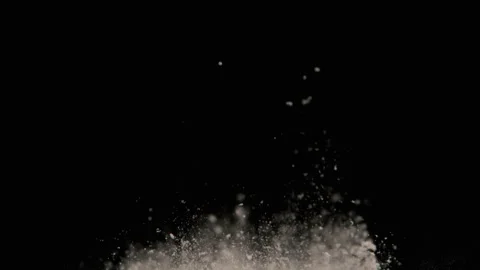 Super Slow Motion Shot of Powder Bouncing on a Speaker Stock Footage 270409631