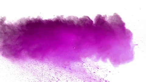 Super Slow Motion Shot of Purple Powder Explosion Isolated on White Background Stock Footage