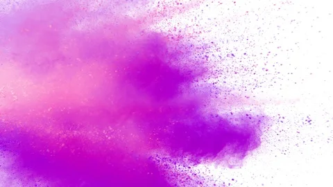 Super Slow Motion Shot of Purple Powder Explosion Isolated on White Background Stock Footage 124682011