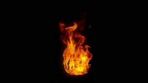 Super Slow Motion Shot of Real Fire Flame Isolated on Black Background at Stock Footage 234276173