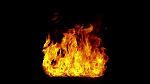 Super Slow Motion Shot of Real Fire Isolated on Black Background at 1000fps. Stock Footage 246946373