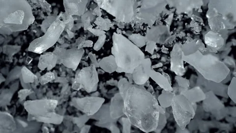 Super Slow Motion Shot of Real Ice Exploding Towards Camera on Black Background Stock Footage 326365404