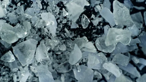Super Slow Motion Shot of Real Ice Exploding Towards Camera on Black Background Stock Footage 328583872