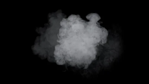 Super Slow Motion Shot of Real Smoke Cloud Isolated on Black at 1000fps. Stock Footage 341834782