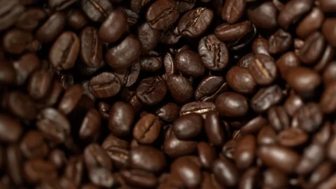 Super Slow Motion Shot of Rotating Coffee Beans in the Grinder at 1000fps. Stock Footage 113686395