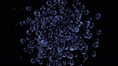 Super slow motion shot of rotating exploded blueberries on black at 1000fps. 스톡 동영상 189788939