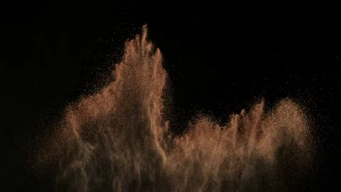 Super Slow Motion Shot of Soil Explosion Isolated on Black, 1000fps. Stock Footage 289833145