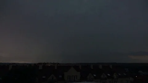 Super slow motion shot of a spectacular air to air lightning strike at night Stock Footage