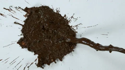 Super Slow Motion Shot of Splashing Mud on White Cloth at 1000fps. Stock Footage 131124899