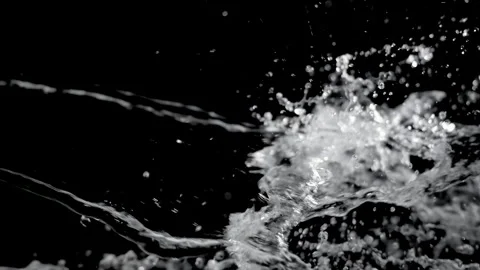 Super Slow Motion Shot of Vertical Splashing Water at 1000 fps.Black background Stock Footage 276081597