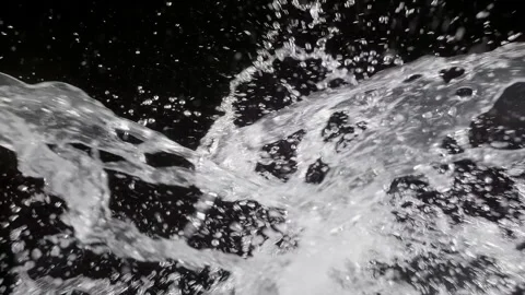Super Slow Motion Shot of Vertical Splashing Water at 1000 fps.Black background Stock Footage 276081708