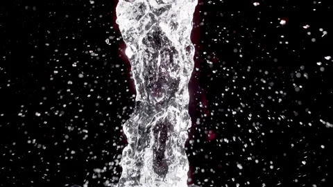 Super Slow Motion Shot of Vertical Splashing Water at 1000 fps.Black background Stock Footage 276082460