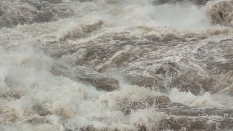 Super slow motion shot of water rapids Video stock 76867010