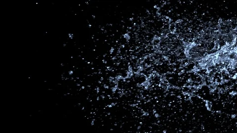 Super Slow Motion Shot of Water Splash at 1000fps Isolated on Black Background. Stock Footage