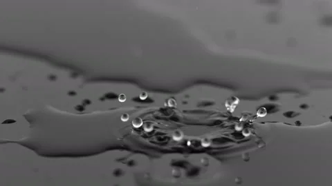 Super Slow Motion Shot of Water Drop on Black Background at 1000 fps. 스톡 동영상 140214909