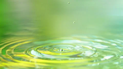 Super Slow Motion Shot of Water Drop Falling into Water Surface at 1000fps. Stock Footage 339766297