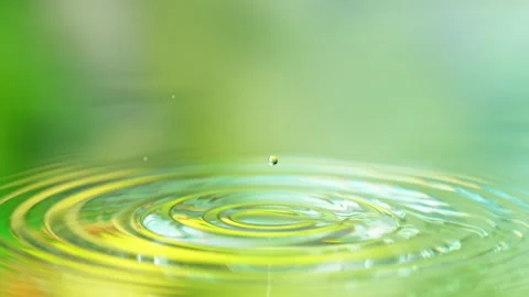 Super Slow Motion Shot of Water Drop Falling into Water Surface at 1000fps. Stock Footage 341294267