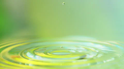 Super Slow Motion Shot of Water Drop Falling into Water Surface at 1000fps. Stock Footage 341833195