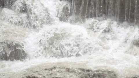 Super slow motion shot of waterfall Stock Footage 75618662