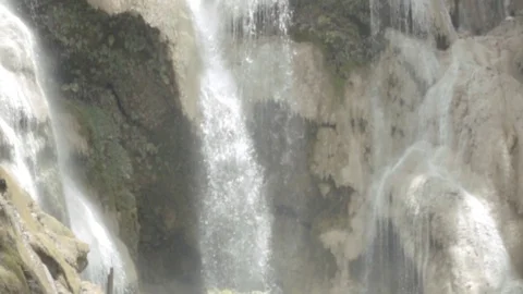 Super slow motion shot of waterfall Stock Footage 75674711