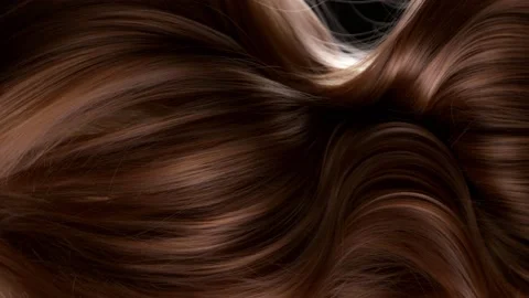 Super Slow Motion Shot of Waving Brown Hair at 1000 fps. Stock Footage 211881971