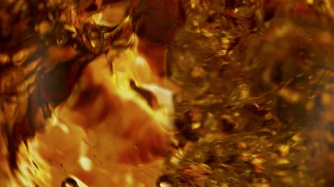 Super Slow Motion Shot of Waving Golden Liquid Background at 1000fps. Stock Footage 341834426