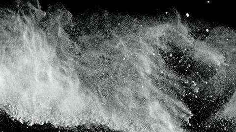 Super Slow Motion Shot of White Powder Explosion Isolated on Black Background at Stock Footage 341834766