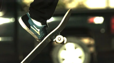 Super slow motion skateboarding - fs flip closeup Vídeos de archivo 32141504
