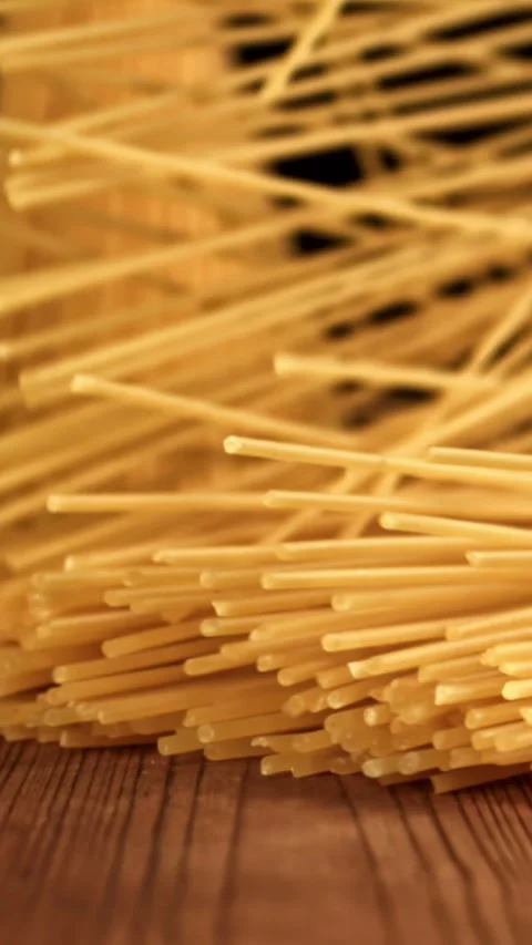 Super slow motion spaghetti pasta . Filmed on a high-speed camera at 1000 fps Stock Footage 335370554