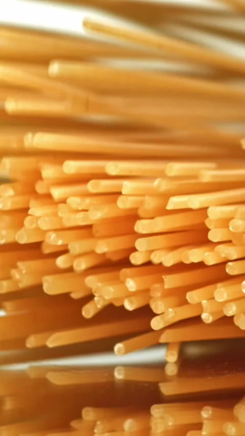 Super slow motion spaghetti pasta . Filmed on a high-speed camera at 1000 fps Stock Footage 335371414