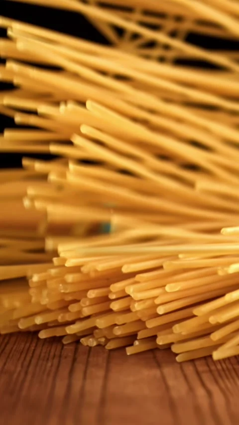 Super slow motion spaghetti pasta . Filmed on a high-speed camera at 1000 fps Stock Footage 335375692