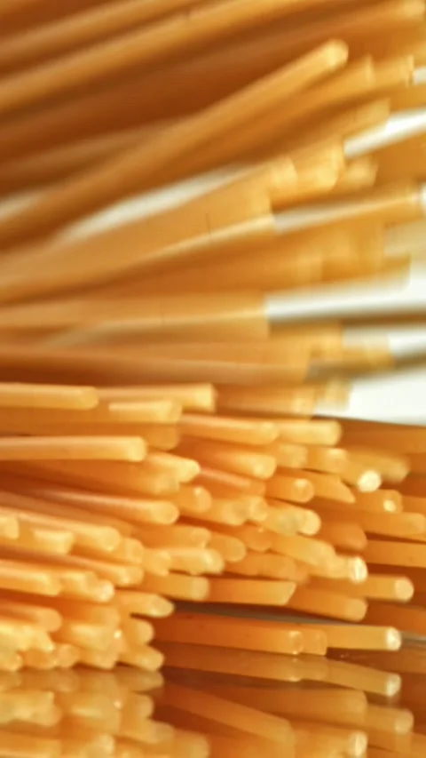Super slow motion spaghetti pasta . Filmed on a high-speed camera at 1000 fps Stock Footage 335377990