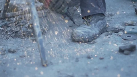 Super slow motion sparks Stock-Footage 74901181