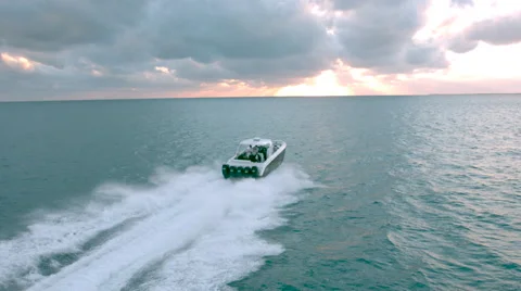Super slow motion speed boat Stock Footage 61740948