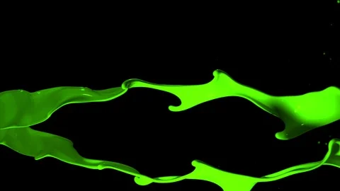 Super slow motion of splashing green paint isolated on black background. Stock Footage 112651733