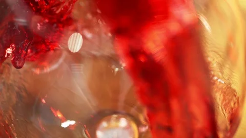 Super slow motion of splashing red wine in detail Stock Footage 107057685