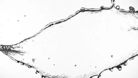 Super slow motion of splashing water isolated on white background. Stock Footage 154308301