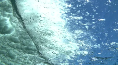 Super Slow Motion Underwater Ocean Wave Crashing Stock Footage 47722183