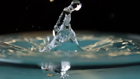 Super slow motion of water drops falling,1000 fps. Stock Footage 236276730