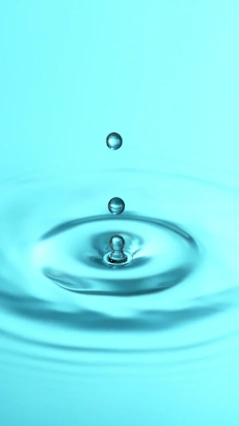 Super Slow Motion of Water Drops Falling Down in Extreme Detail. Stock Footage 306655666