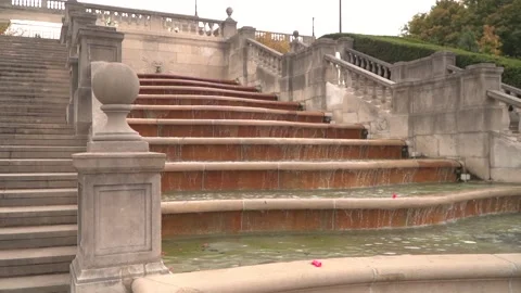 Super Slow Motion of Water Fall at Ault Park - Cincinnati, Ohio Stock Footage 148499660