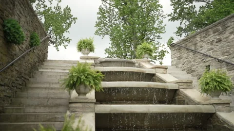 Super Slow Motion Water Fall Steps Stock Footage 196821547