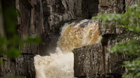 Super Slow Motion Waterfall Close Up Vídeo Stock 43619595