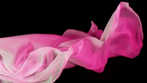 Super Slow Motion of Waving Colored Transparent Cloth. Stock Footage 252313257