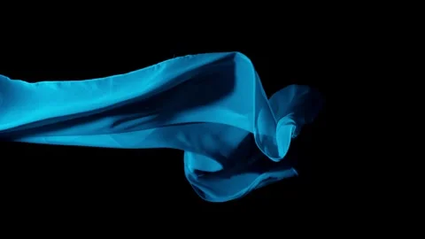 Super Slow Motion of Waving Colored Transparent Cloth. Stock Footage 252315586